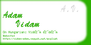 adam vidam business card